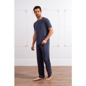 Yakamel Erkek Füme Yazlık Relaxed Pijama Takımı