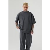YAKAMEL Erkek kısa kollu pijama takımı bisiklet yaka dökümlü