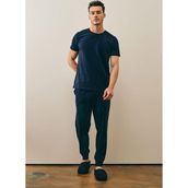 Yakamel Erkek Lacivert Batik Yazlık Relaxed Pijama Takımı