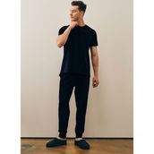 YAKAMEL Erkek Siyah Yazlık Relaxed Pijama Takımı