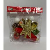 YamanHobi Yılbaşı Süsleri 15 Lı Set Yılbaşı Ağacı Süsü Paket 14X16 cm