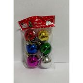 YamanHobi Yılbaşı Süsleri 6 Lı Set Renkli Parlak Toplar 3,5 cm Ağaç Süsü