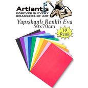 Yapışkanlı Eva 50X70 Cm 10 Renk 1 Paket Yapışkanlı Eva Süngeri 10'Lu Okul Kreş Anasınıfı Elişi Etkinlikleri