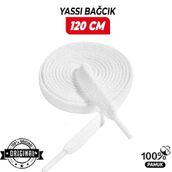 Yassı Ayakkabı Bağcığı – Spor Ayakkabı, Sneaker ve Günlük Ayakkabılar için Dayanıklı Düz Bağcık – Sağlam ve Uzun Ömürlü Ayakkabı Bağı - 1 Çift (Beyaz, 120 cm)