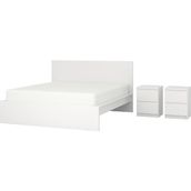 Yatak Odası Takımı, Beyaz, 160X200 Cm, 3'lü Set - 160 x 200 cm