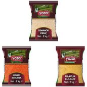 Yazar Bakliyat 2 kg Osmancık Pirinç + 2 kg Kırmızı Mercimek + 2 kg Pilavlık Bulgur