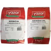 Yazar Taş Değirmende Öğütülmüş Tam Buğday 5 kg ve 5 kg Kepekli Un