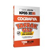 Yediiklim Yayınları 2026 KPSS AGS Genel Kültür Coğrafya Çek Kopart Yaprak Test