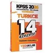 Yediiklim Yayınları 2026 KPSS Ortaöğretim Ön Lisans Genel Yetenek Türkçe Tamamı Çözümlü 14 Deneme