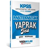 Yediiklim Yayınları 2026 KPSS Ortaöğretim Önlisans Matematik Çek Kopart Yaprak Test