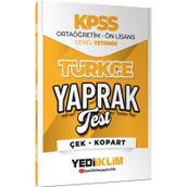 Yediiklim Yayınları 2026 KPSS Ortaöğretim Önlisans Türkçe Çek Kopart Yaprak Test