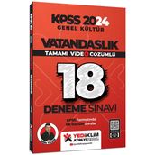 Yediiklim Yayınları - Kpss 2024 Genel Kültür Vatandaşlık Tamamı Video Çözümlü 18 Deneme Sınavı