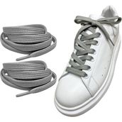 Yefer Store YeferStore 120 cm Yassı Spor Ayakkabı Bağcığı, Sneakers Bağcık, Yassı Ayakkabı Bağcığı 1 Çift - Açık Gri