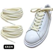 Yefer Store YeferStore 120 cm Yassı Spor Ayakkabı Bağcığı, Sneakers Bağcık, Yassı Ayakkabı Bağcığı 1 Çift - Krem