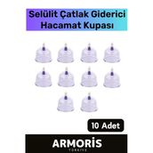 Yeni Nesil Selülit Çatlak Giderici Vakumlu 7 Numara Hacamat Kupası 10 Adet