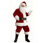 Yetişkin Noel Baba Kostümü Lüks Kadife