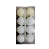 Yılbaşı Beyaz Top Ağaç Süsü 5 Cm Karma Set 16'lı