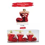 Yılbaşı Çam Ağacı Süsü 5 Cm Pabuç 3lü