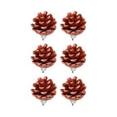 Yılbaşı Çam Ağcı Süsü Kırmızı Kozalak 4 cm 6'lı