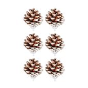 Yılbaşı Çam Ağcı Süsü Naturel Kozalak 4 cm 6'lı