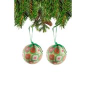 Yılbaşı Karlı Desenli Ağaç Süsü 6Cm 6 Lı