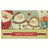Yilbasi Merry Christmas Aile Tasarim Kapi Onu Ve Ev Ici Paspas 45X75 Cm
