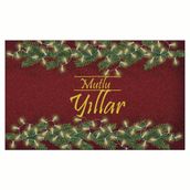 Yilbasi Merry Christmas Sarmasik Tasarim Kapi Onu Ve Ev Ici Paspas 45X75 Cm