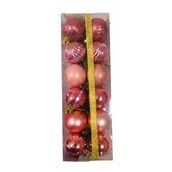 Yılbaşı Top Ağaç Süsü Rose 24'lü Set Plastik 4cm