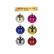 Yılbaşı Top Süs 8 Cm 6 Parça Parlak Mix