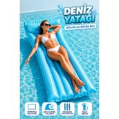 YILDIRIM OYUNCAK Büyük Boy Deniz Yatağı 183×69 cm – Konforlu Baş Yastıklı Şişme Havuz & Deniz Yatağı