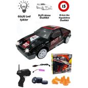 YILDIRIM OYUNCAK Işıklı Uzaktan Kumandalı Full Fonksiyon 2.4G Şarjlı 1:24 Drift Atan Araba RC Yarış Arabası 15+km Hız
