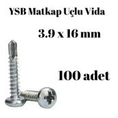 Yıldız Silindir Başlı 100 Adet - 3.9 x 16 mm Ysb Matkap Uçlu Akıllı Vida