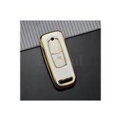 Yıldıztuning Honda Pcx 150 125 2021-2022-2023-2024-2025 Anahtar Kılıfı Beyaz-Gold
