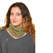Yılmazel Kışlık Termal Polar Unisex Boyunluk Bere Maske Kamuflaj ve düz renklerde Kadın Erkek Kayak Kış sporları (askeri yeşil)