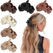 YONOY 6 adet kadınlar için çiçek saç tokası, kaymaz mat çiçek saç klipsi, kadınlar için, Hawaii saç çiçek tokası büyük Plumeria saç tokası güçlü tutma saç pençeleri muz sevimli klips plaj saç
