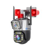Yoosee YS-17 Çift Kameralı PTZ Speed Dome 5MP Siren Alarmlı Beyaz Güvenlik Kamerası