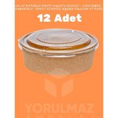 Yorulmaz Ambalaj 1100 cc Kapaklı Kraft Salata Kasesi – Sızdırmaz, Dayanıklı, Paket Servise Uygun Kullan At Kase (12 Adet)