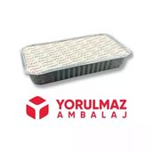 Yorulmaz Ambalaj Alüminyum 1500 gr Kapaklı Kase Yemek ve Salata 100 Adet