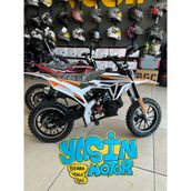 YSN Enbest A02 Pro x Mini Cross Çocuk Motorsikleti - Beyaz - Turuncu
