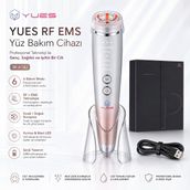 YUES W-618J 6 Modlu RF EMS Yüz Bakım Cihazı, Kırmızı/Mavi LED, Sıcak-Soğuk Kompres, Titreşimli Şarjlı Cilt Masaj Aleti, Standlı