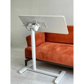 Yükseklik ve Eğim Ayarlı Çalışma Masası Tekerlekli Laptop Sehpası Dizüstü Bilgisayar Masası - 40*80cm - Beyaz