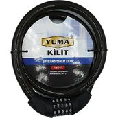 Yuma YM-747 Siyah 120 cm 20 mm 5 Şifreli Motorsiklet Kilidi