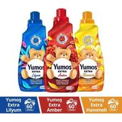 Yumoş 3x1440 ml Extra Amber + Hanımeli + Lilyum Konsantre Canlı Renkler Çamaşır Yumuşatıcısı