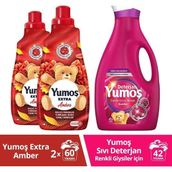 Yumoş Amber Çamaşır Yumuşatıcı 1440 Ml 2Adet Deterjan Renkli Giysiler 2520Ml1Adet