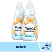 Yumoş Bebek Çamaşır Yumuşatıcısı 2 x 1200 ml Konsantre Doğal Özler ile Yumuşaklık Sağlar