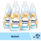 Yumoş Doğal Özler 1200 ml Bebek Konsantre Çamaşır Yumuşatıcı 4'lü Set 50 Yıkama Özelliği ile - 1,2 lt