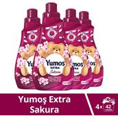 Yumoş Extra Çamaşır Yumuşatıcı Sakura 1440 ml x4 Konsantre 60 Yıkama Kalıcı Ferahlık - 1,44 lt