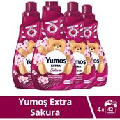 Yumoş Extra Konsantre Çamaşır Yumuşatıcı Sakura 1008 ml x4 Kalıcı Ferahlık ve Yumuşaklık