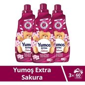 Yumoş Extra Konsantre Çamaşır Yumuşatıcı Sakura 1440 ml 60 Yıkama Kalıcı Ferahlık ve Yumuşaklık - 1,44 lt