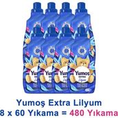 Yumoş Extra Konsantre Çamaşır Yumuşatıcısı Lilyum 1440 ml 60 Yıkama x 8 Adet - 1,44 lt